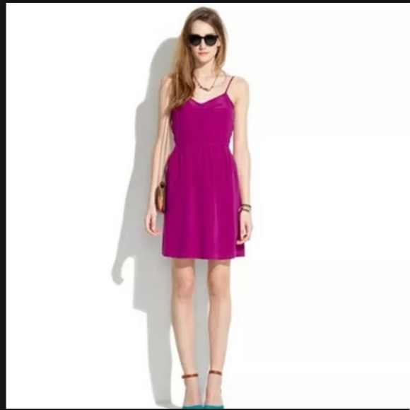 pink silk cami dress